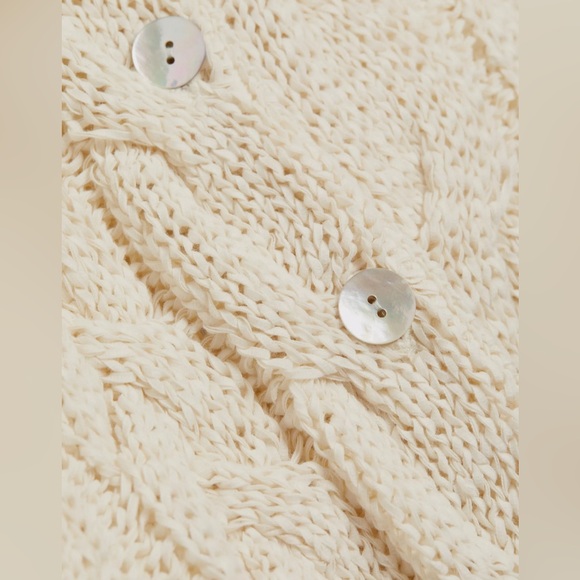 NWT Vince Open-Stitch Cable-Knit Cardigan Sz M Off White $465 - Picture 3 of 7